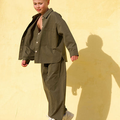 Dusty Drop Crotch Pants - Khaki