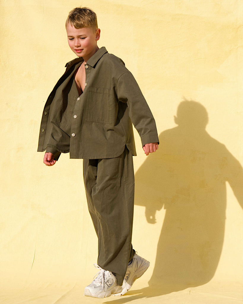 Dusty Drop Crotch Pants - Khaki