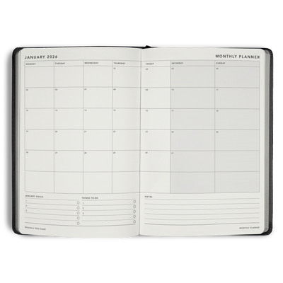 2026 Classic Weekly Diary - Black