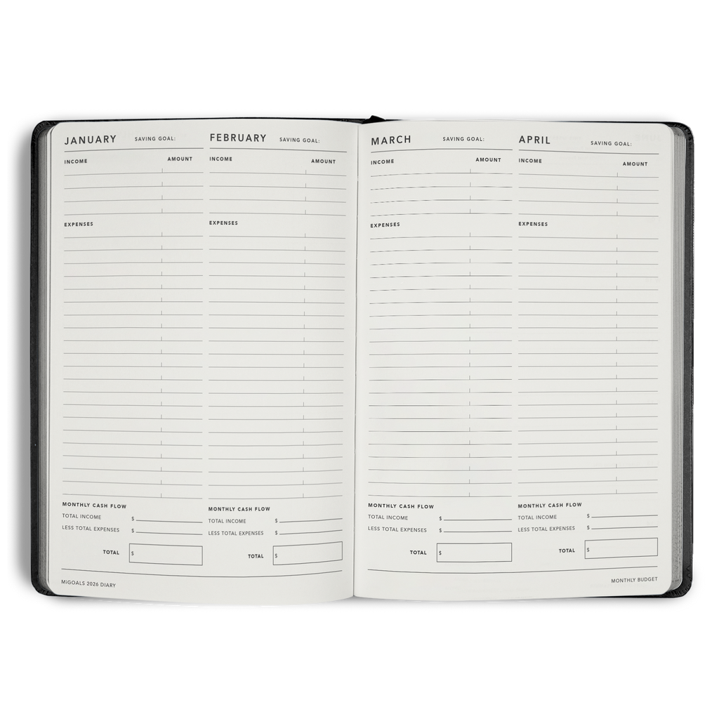 2026 Classic Weekly Diary - Black