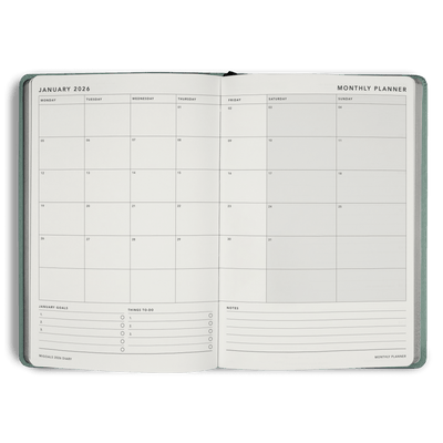 2026 Classic Weekly Diary - Sea Green