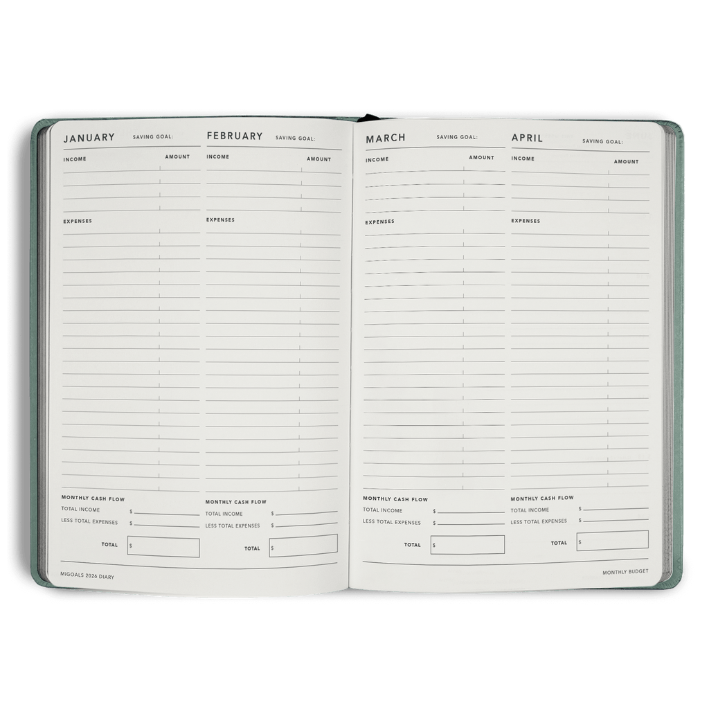 2026 Classic Weekly Diary - Sea Green