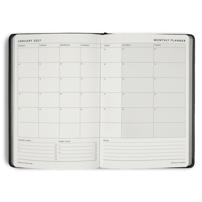 2027 Classic Weekly Diary - Black