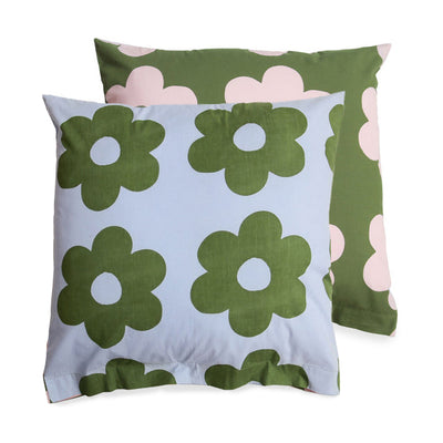 Reversible Euro Pillowcase Set - Flowerbed