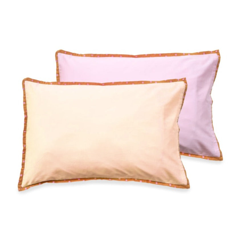 Reversible Pillowcase Set - Rose Latte