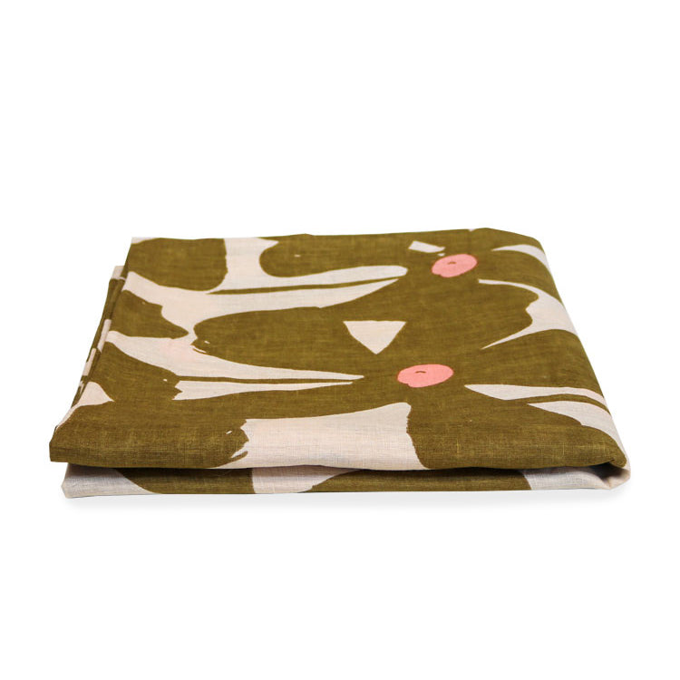 Paper Plane - Mosey Me - Olive Poppy Tablecloth