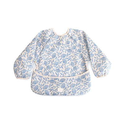 Long Sleeve Bib - Blue Flowers