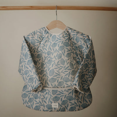 Long Sleeve Bib - Blue Flowers