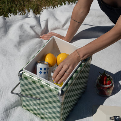 Mini Chilly Bin - Avocado Gingham