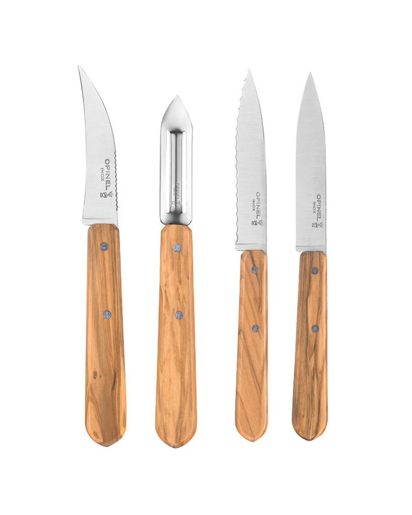 Essential Kitchen Knife Set - Olive Wood