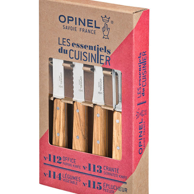 Essential Kitchen Knife Set - Olive Wood