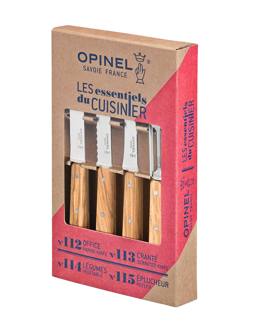Essential Kitchen Knife Set - Olive Wood