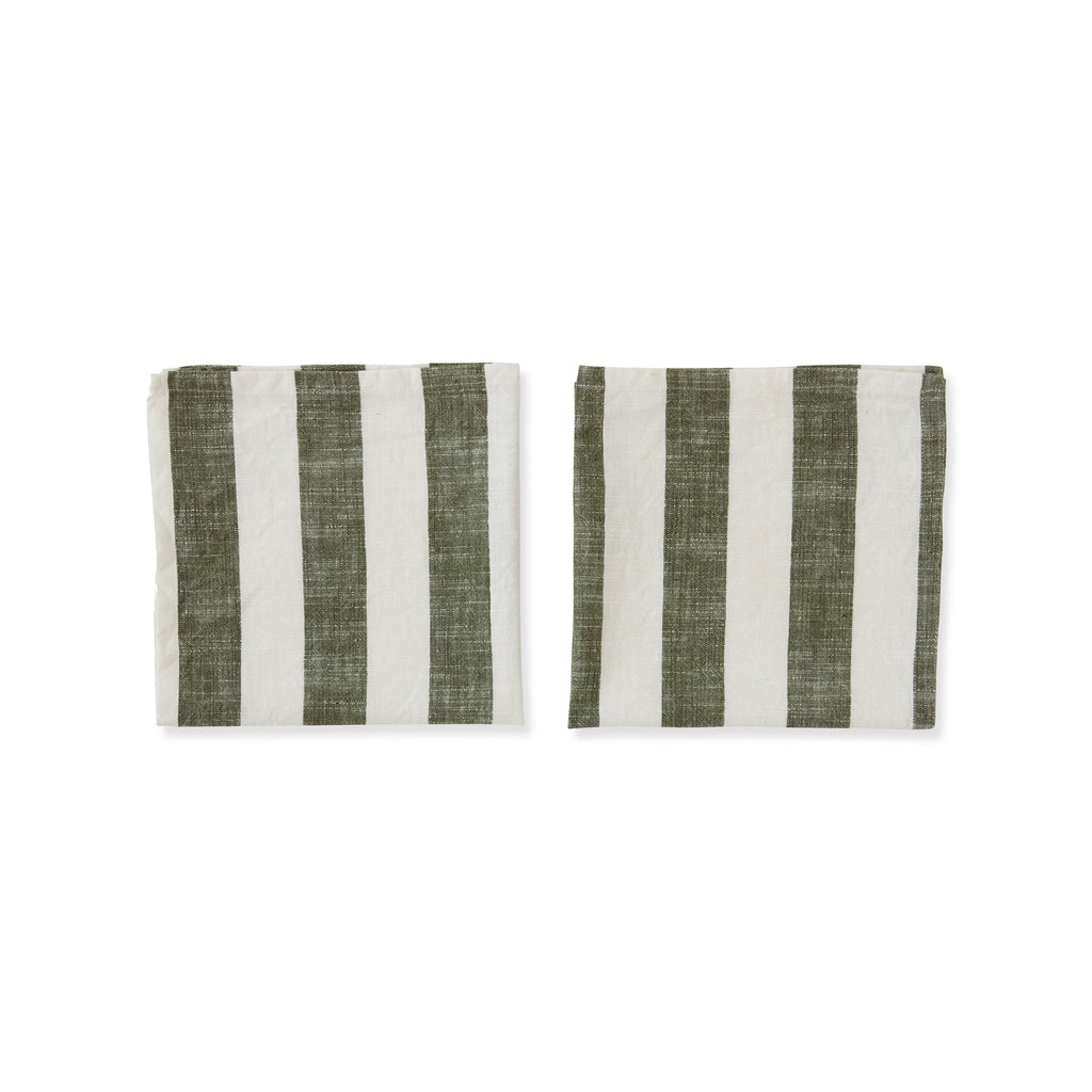 Oyoy - Olive Striped Napkin Set