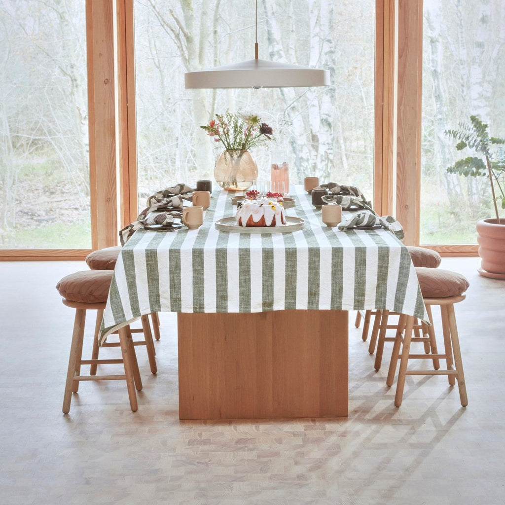 Oyoy - Olive Striped Tablecloth