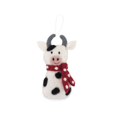 Christmas Decoration - Cow in a Scarf