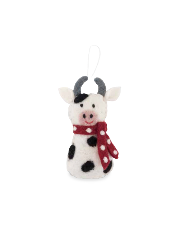 Christmas Decoration - Cow in a Scarf