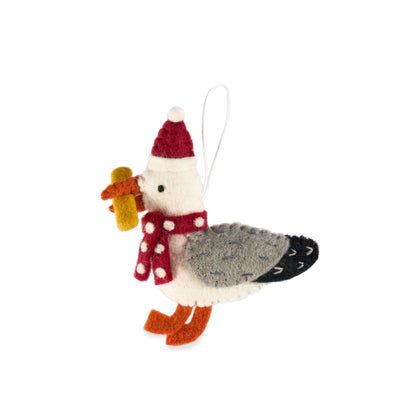 Christmas Decoration - Seagull with a Chip