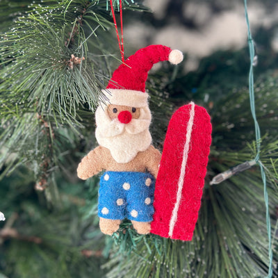 Christmas Decoration - Surfing Santa