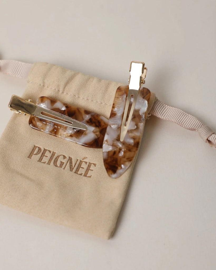 Barette Hair Clip Set - Affogato