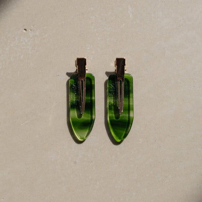 Barrette Hair Clip Set - Emerald