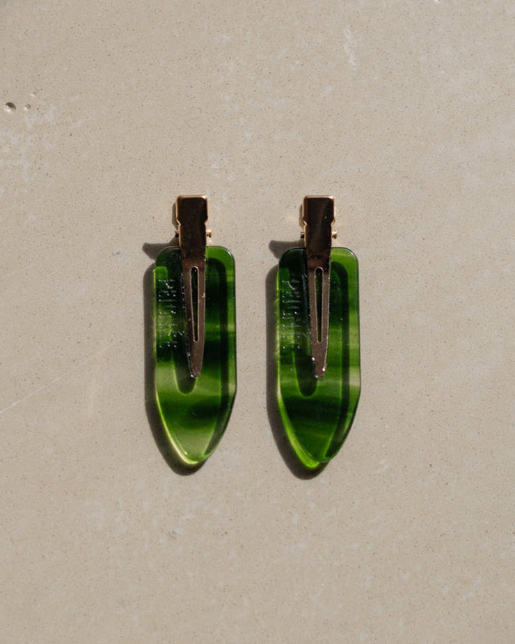 Barrette Hair Clip Set - Emerald