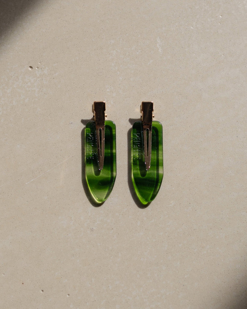 Barrette Hair Clip Set - Emerald