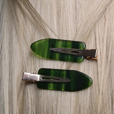 Barrette Hair Clip Set - Emerald