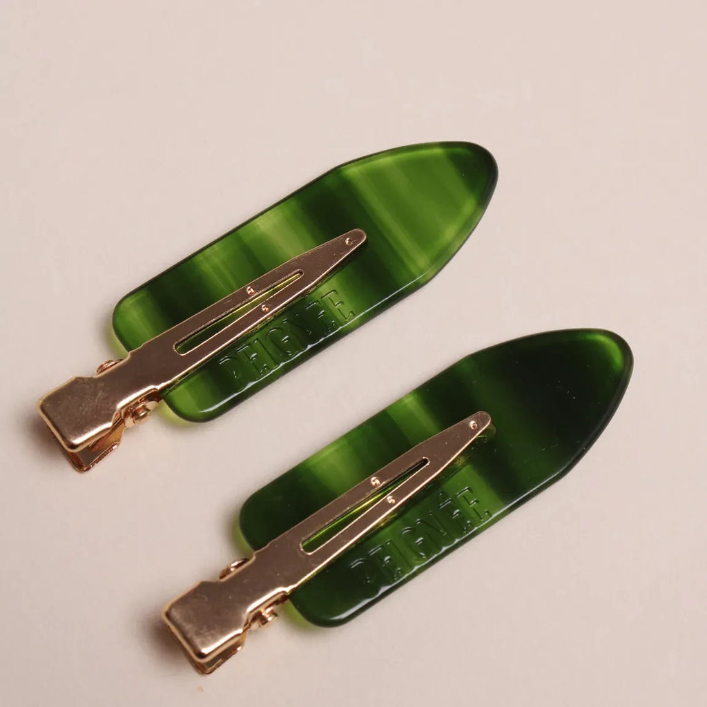 Barrette Hair Clip Set - Emerald