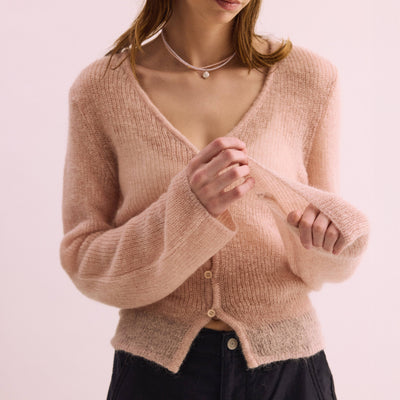 Lotus Mohair Cardi - Pink
