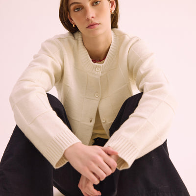Squares Merino Cardi