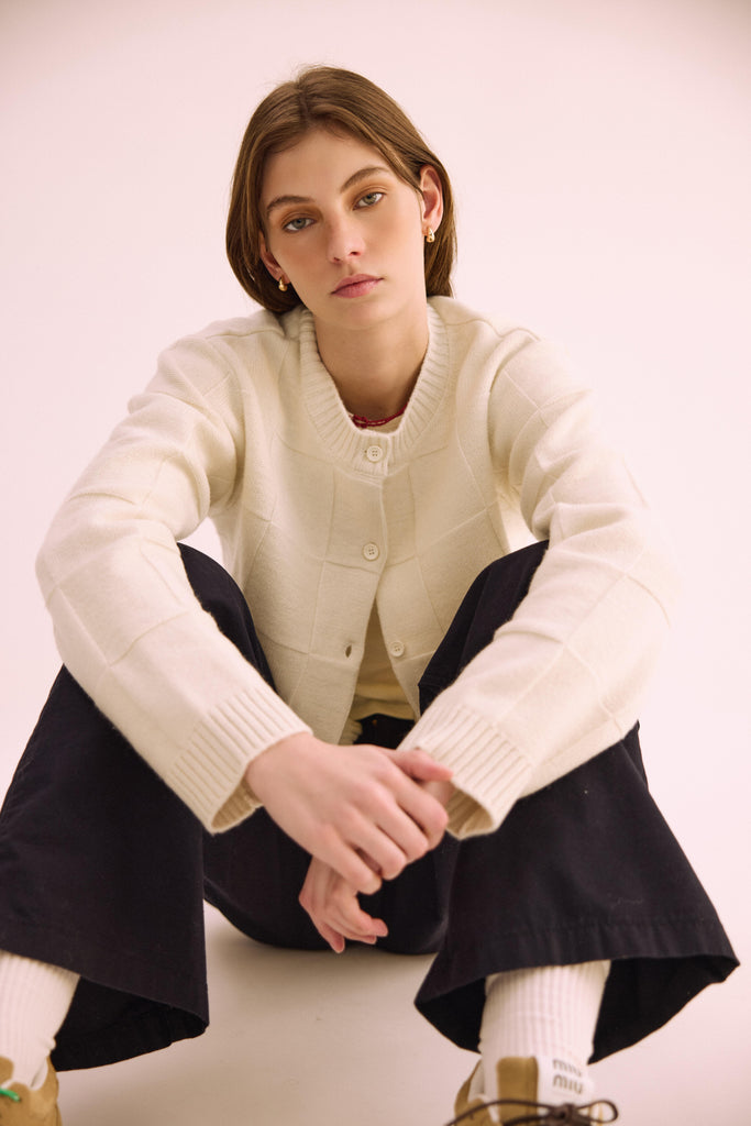 Squares Merino Cardi
