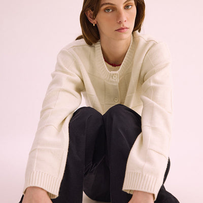 Squares Merino Cardi