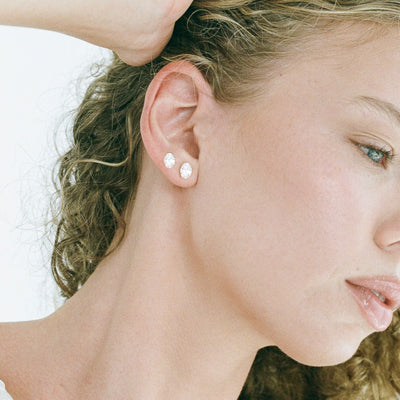 Oval Small CZ Studs