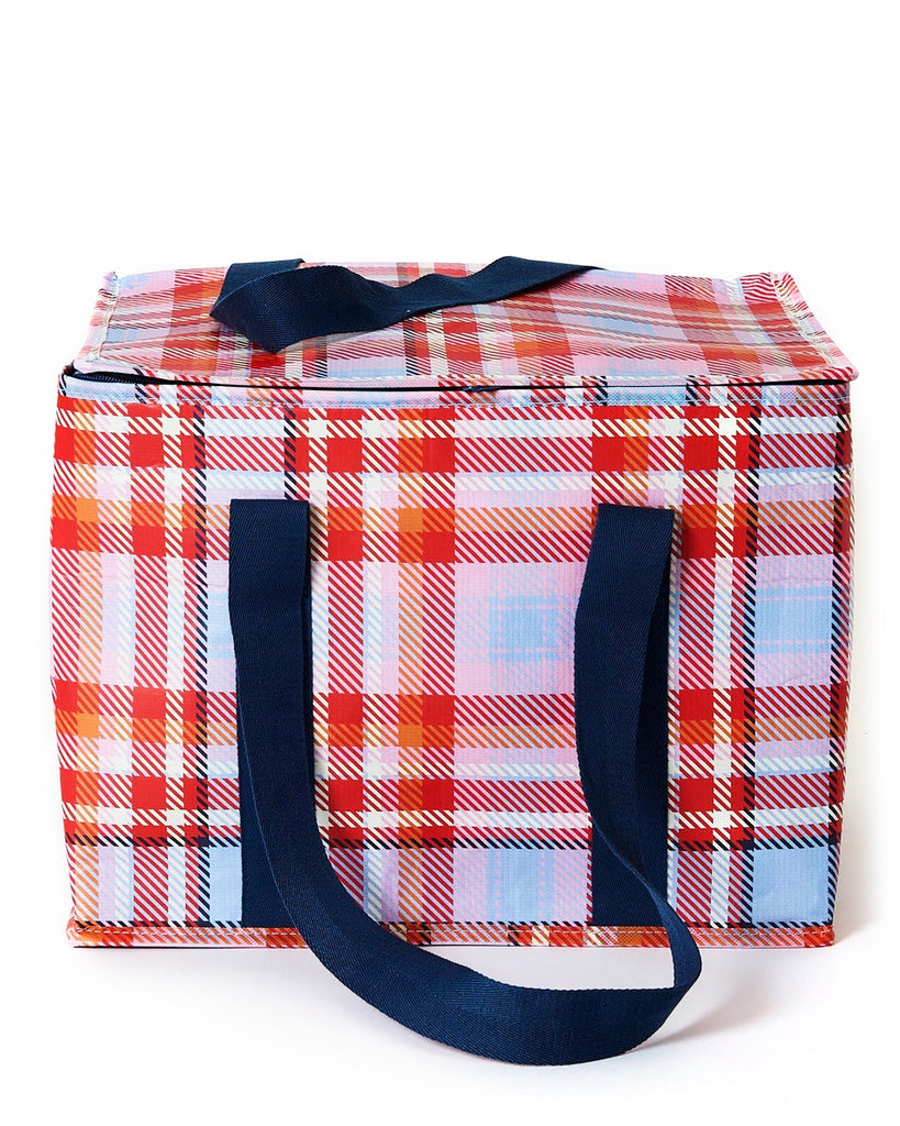 Large Tartan Insulated Cooler Tote