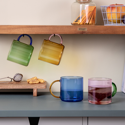 Fred Mug Set - Green & Blue