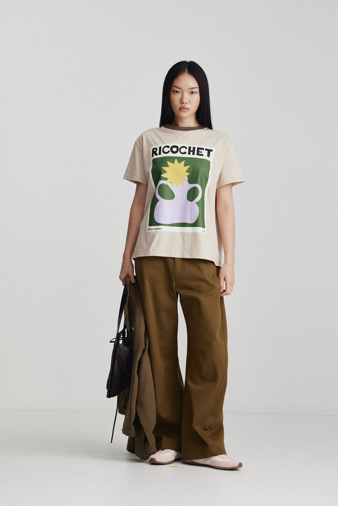 Aiden Tee - Sand Beige & Khaki