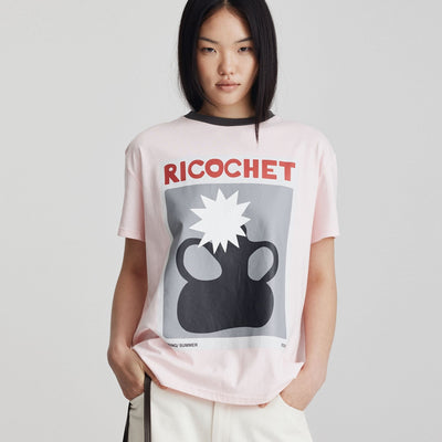 Aiden Tee - Soft Pink & Charcoal