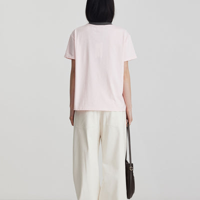 Aiden Tee - Soft Pink & Charcoal