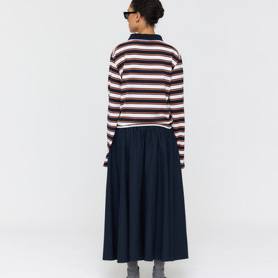 Alonso Stripe Polo - Ink & Cream