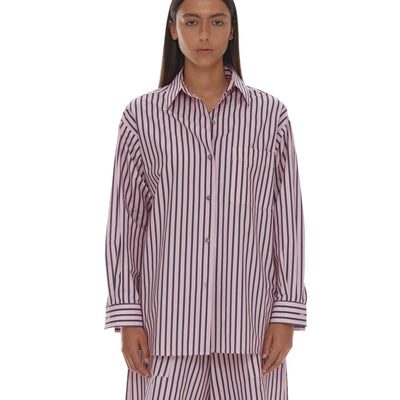 Anchor Shirt - Pink & Plum Stripe