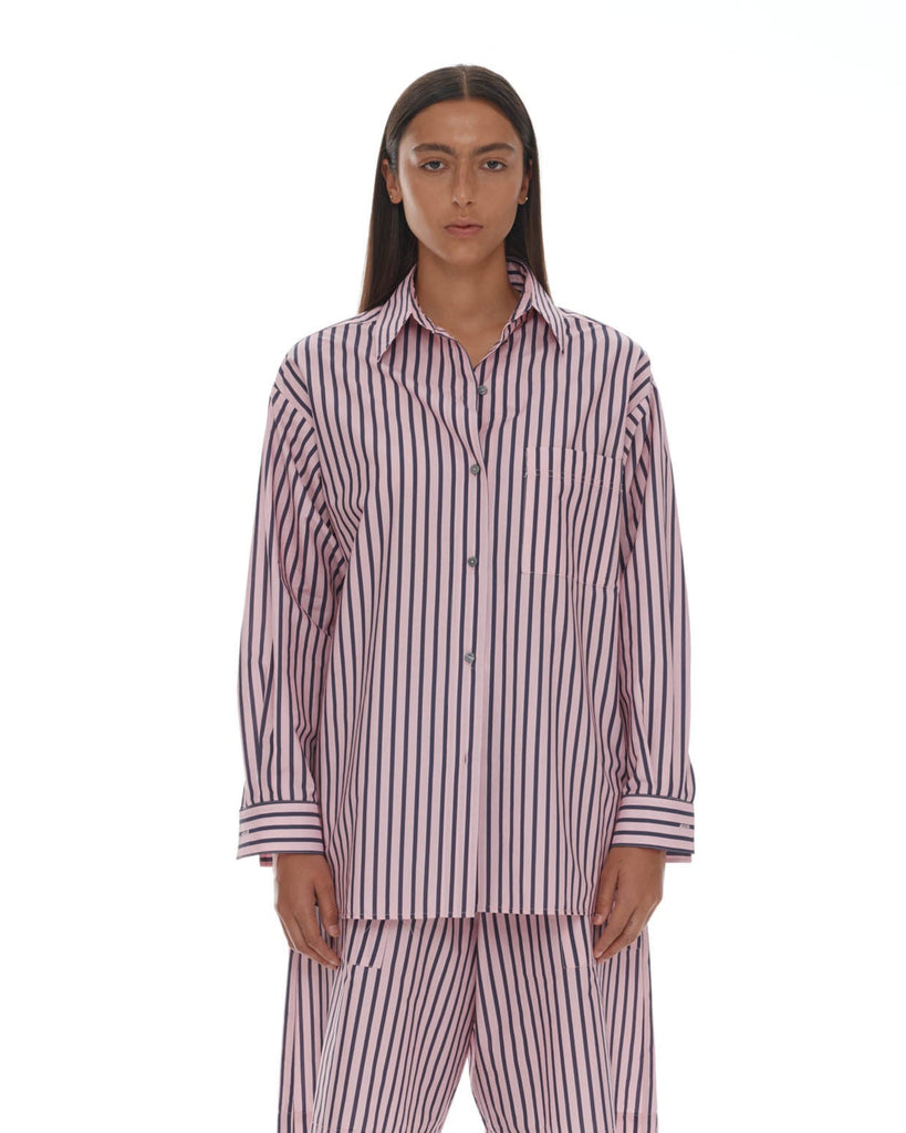 Anchor Shirt - Pink & Plum Stripe