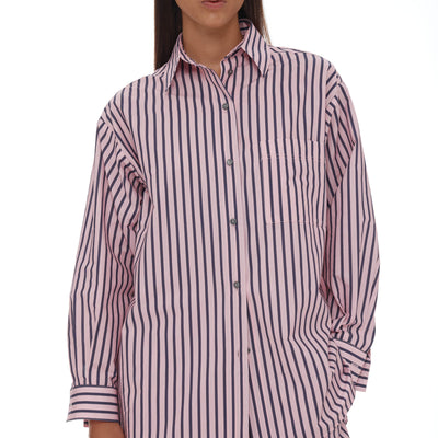 Anchor Shirt - Pink & Plum Stripe