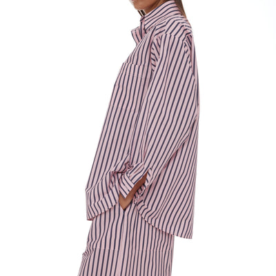 Anchor Shirt - Pink & Plum Stripe