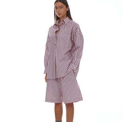 Anchor Shirt - Pink & Plum Stripe