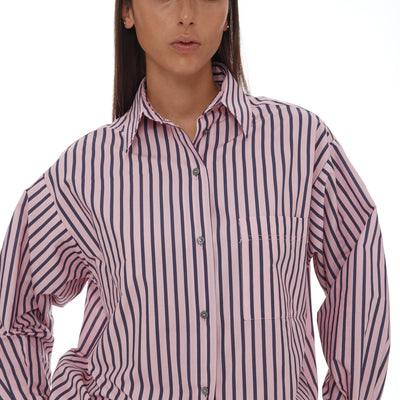 Anchor Shirt - Pink & Plum Stripe
