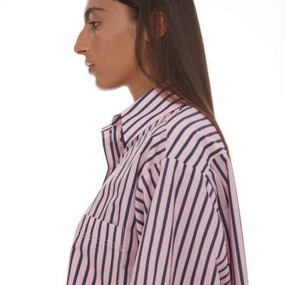 Anchor Shirt - Pink & Plum Stripe