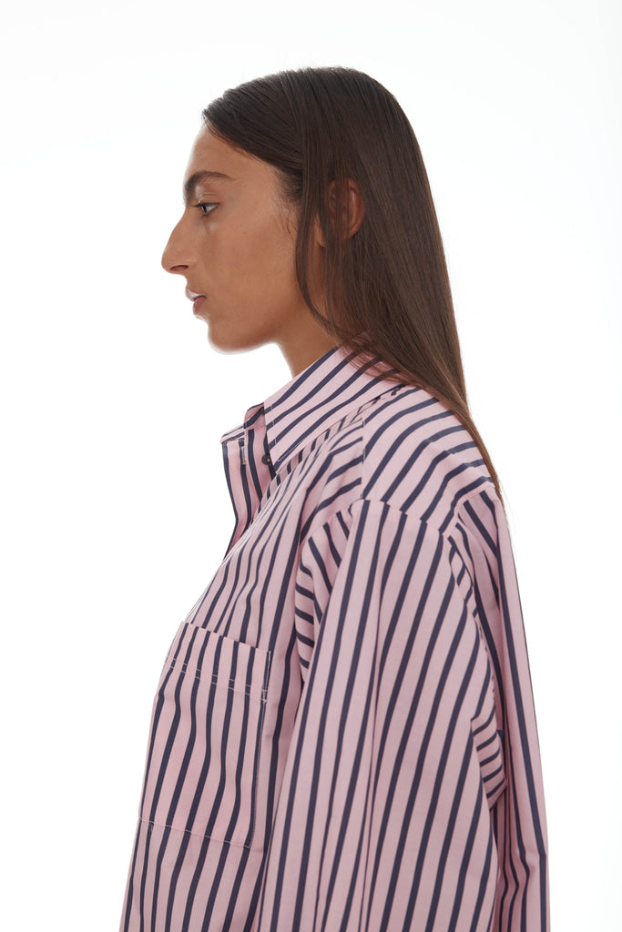 Anchor Shirt - Pink & Plum Stripe