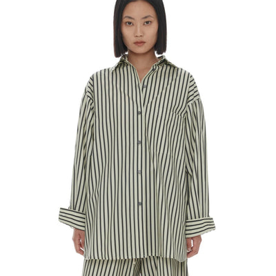 Anchor Shirt - Sage & Khaki Stripe