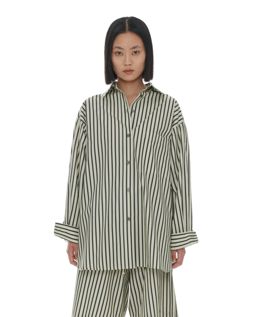 Anchor Shirt - Sage & Khaki Stripe