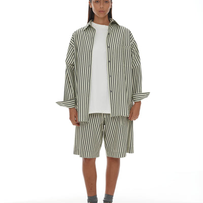 Anchor Shirt - Sage & Khaki Stripe